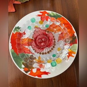 Fall multicolored Glass Art Garden Flowers, 10 inches, handcrafted, NEW